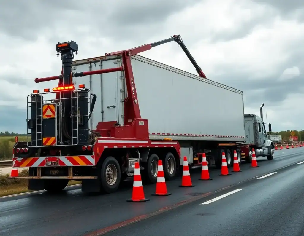 Hoe werkt de berging van een vrachtwagen?