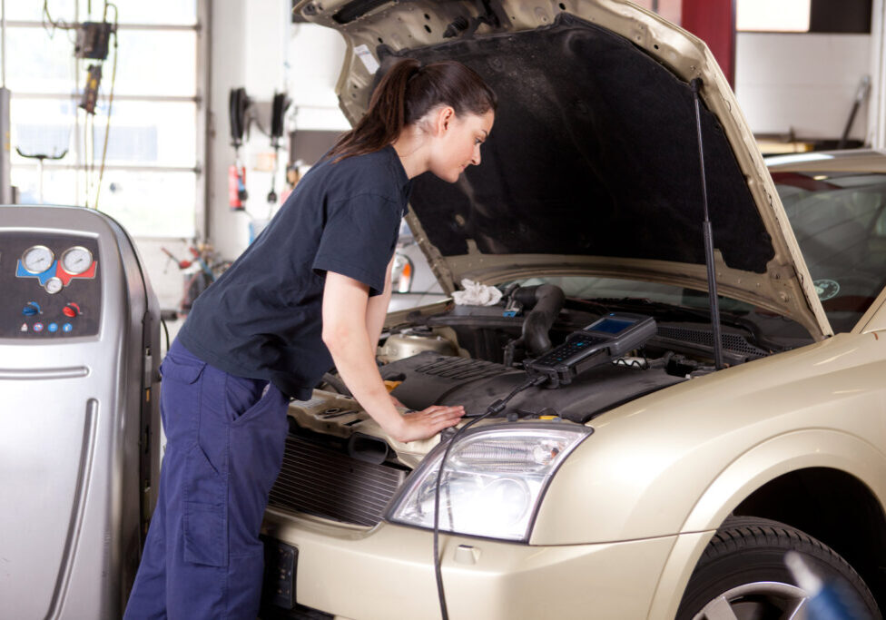 Woman Tuning Car